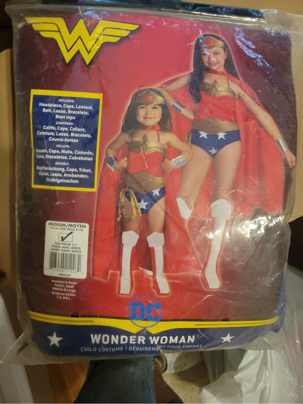DC Wonder Woman Girls Costume - Red, Blue & Gold